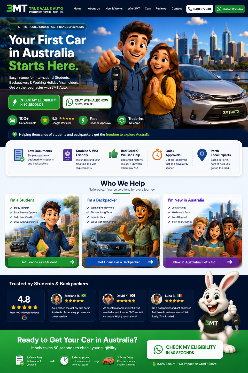 Students and backpackers with cars in Perth